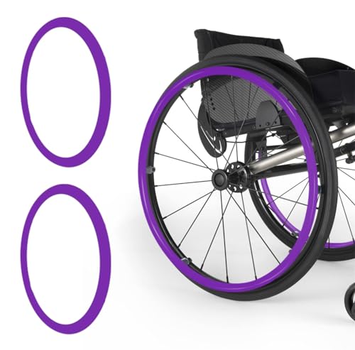 UYSELA 1 Paar Wheelchair Sliding Rim Covers Rollstuhl-Schiebereifenabdeckungen rutschfeste Handschiebeabdeckung Verbessert Griffigkeit Und Traktion Leicht Zu Entnehmen und Zu Reinig,Lila,24in von UYSELA