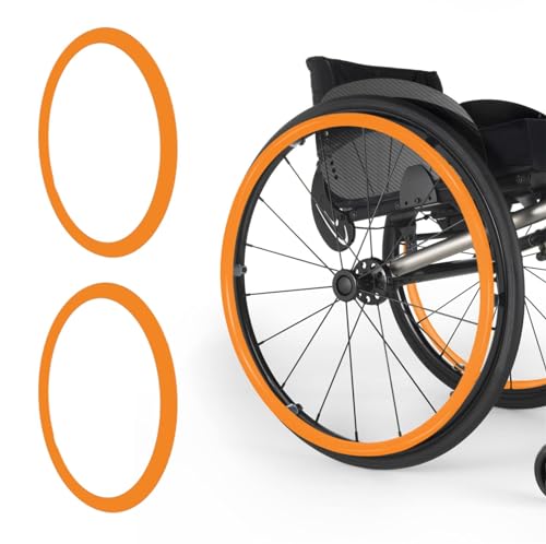 UYSELA 1 Paar Wheelchair Sliding Rim Covers Rollstuhl-Schiebereifenabdeckungen rutschfeste Handschiebeabdeckung Verbessert Griffigkeit Und Traktion Leicht Zu Entnehmen und Zu Reinig,Orange,24in von UYSELA