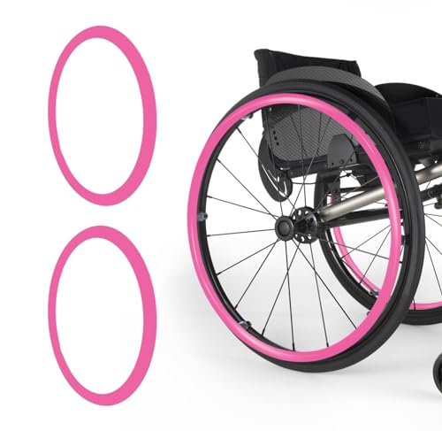 UYSELA 1 Paar Wheelchair Sliding Rim Covers Rollstuhl-Schiebereifenabdeckungen rutschfeste Handschiebeabdeckung Verbessert Griffigkeit Und Traktion Leicht Zu Entnehmen und Zu Reinig,Rosa,22in von UYSELA