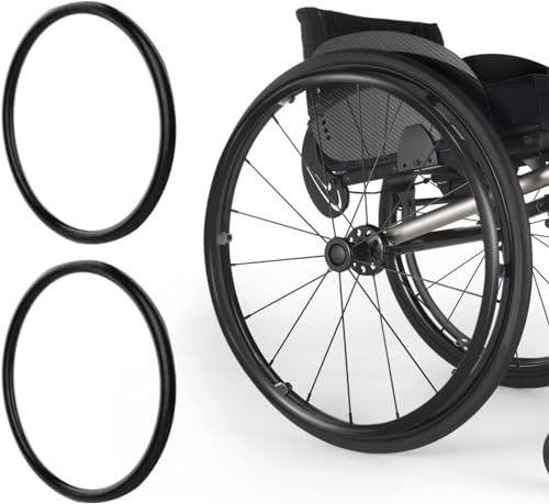 UYSELA 1 Paar Wheelchair Sliding Rim Covers Rollstuhl-Schiebereifenabdeckungen rutschfeste Handschiebeabdeckung Verbessert Griffigkeit Und Traktion Leicht Zu Entnehmen und Zu Reinig,Schwarz,24in von UYSELA