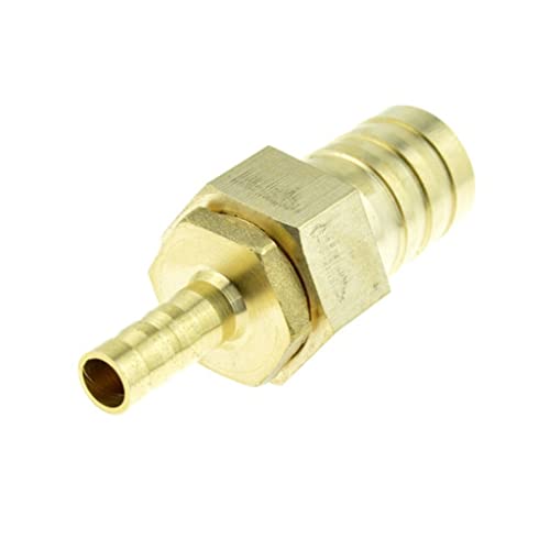 UYSELA 1 Stück Messing 6 Mm Schlauchtülle Auf 8 Mm 10 Mm 19 Mm Od Raccord Barb Reduzierstück Widerhaken Adapter Rohrverschraubungen, Für Gas-Kupfer-Kupplungsanschluss/6Mm * 19Mm von UYSELA