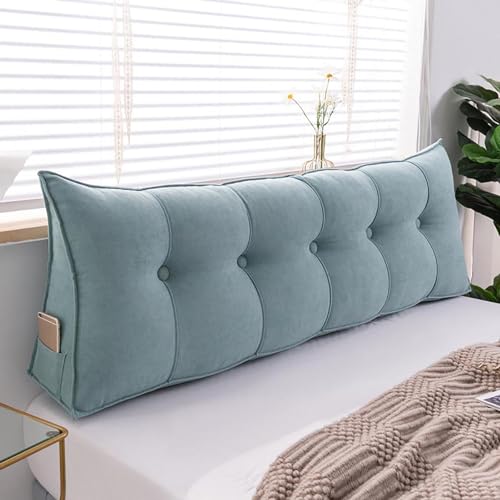 UYSELA Keilkissen Lesekissen für Bett und Sofa Lehnenkissen Rückenkissen Kopfteil Bett Rückenlehne Großes Dreieckiges Lendenkissen für Sofa Lendenkissen Bettkopfteil,Grau,Length 200cm/78.74in von UYSELA