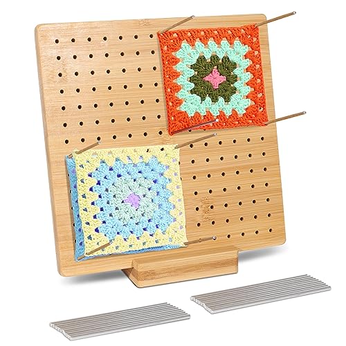 UYTAG Granny Square Spanner,20cm Blockierbrett Häkeln,Bambus Handcrafted Blocking Board Häkeln und 20 Edelstahl Stabstiften, Tolles Tool um Kleine Strick oder Häkel Teile zu Spannen UYTAG Granny Square Spanner,20cm Blockierbrett Häkeln,Bambus Handcrafted Blocking Board Häkeln und 20 Edelstahl Stabstiften, Tolles Tool um Kleine Strick oder Häkel Teile zu Spannen von UYTAG
