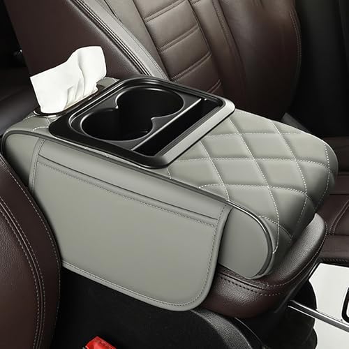 UYTKTN Auto Armlehnen Polster für BMW 2er F44 Gran Coupé 2020 2021 2022, Mittelkonsole Auto ArmlehnenAuflage Abdeckung, Multifunktionale Auto Armlehne Kissen,C Grey von UYTKTN
