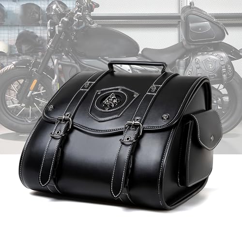 UYTKTN Motorrad Hecktasche für Piaggio Vespa GTS GTV 250 300, Leder Motorrad-Topcase Motorradkoffer Werkzeugkasten, Motorrad Pannier Satteltasche Reisetasche Seitentaschen von UYTKTN