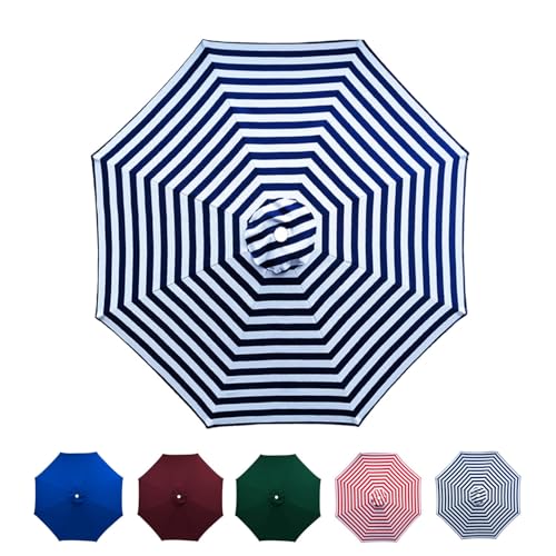 2.3/2.7/3.0m Anti-Ultraviolett Sonnenschirm Ersatz Terrasse Garten Balkon 8 Streben,Windfest Ersatz-Regenschirmstoff,Outdoor Markt Tisch Schirm Sonnenschirm Ersatzdach(Blaue und weiße Streifen,230 cm) 2.3/2.7/3.0m Anti-Ultraviolett Sonnenschirm Ersatz Terrasse Garten Balkon 8 Streben,Windfest Ersatz-Regenschirmstoff,Outdoor Markt Tisch Schirm Sonnenschirm Ersatzdach(Blaue und weiße Streifen,230 cm) von UYTOIZ
