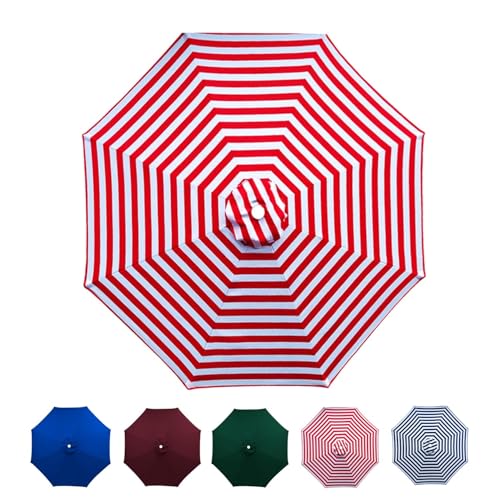 2.3/2.7/3.0m Anti-Ultraviolett Sonnenschirm Ersatz Terrasse Garten Balkon 8 Streben,Windfest Ersatz-Regenschirmstoff,Outdoor Markt Tisch Schirm Sonnenschirm Ersatzdach(Rote und weiße Streifen,230 cm) 2.3/2.7/3.0m Anti-Ultraviolett Sonnenschirm Ersatz Terrasse Garten Balkon 8 Streben,Windfest Ersatz-Regenschirmstoff,Outdoor Markt Tisch Schirm Sonnenschirm Ersatzdach(Rote und weiße Streifen,230 cm) von UYTOIZ