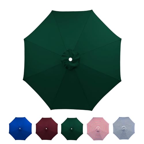 UYTOIZ 2.3/2.7/3.0m Anti-Ultraviolett Sonnenschirm Ersatz Terrasse Garten Balkon 8 Streben,Windfest Ersatz-Regenschirmstoff,Outdoor Markt Tisch Schirm Sonnenschirm Ersatzdach(Dunkelgrün,230 cm) von UYTOIZ