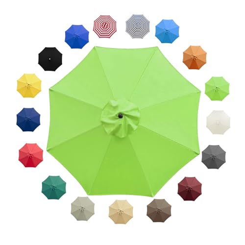 UYTOIZ 2.7m/3.0m 8 Strebens Wasserdicht Sonnenschirm Ersatzbezug,groß Windfest Baldachin Regenschirm ErsatzStoff,Ersatzdach für Terrassenschirm,Ampelschirm Bezug(Gras-Grün,3.0m) von UYTOIZ