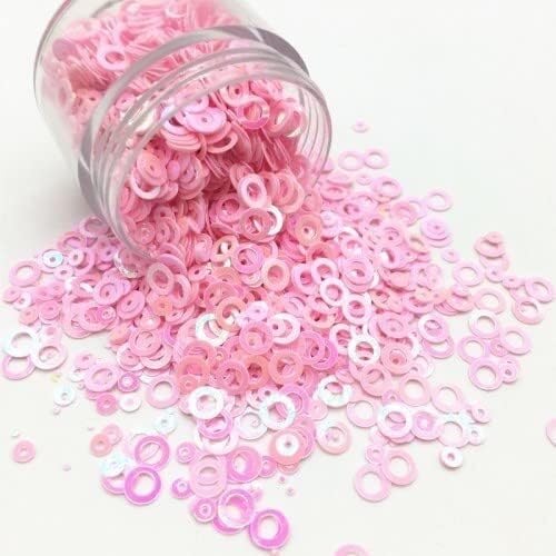 Dekorative Pailletten, Näh-Pailletten, Pailletten zum Nähen, Doppel-Pailletten, 5 mm, Kreisring, 3 mm, runde Punktform, lose Pailletten für Nagelkunst, Damen, Nageldekoration, Nähen, Kinder von UYUME