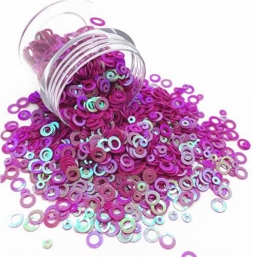 Dekorative Pailletten, Näh-Pailletten, Pailletten zum Nähen, Doppel-Pailletten, 5 mm, Kreisring, 3 mm, runde Punktform, lose Pailletten für Nagelkunst, Damen, Nageldekoration, Nähen, Kinder von UYUME