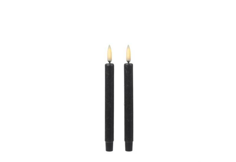 UYUNI Lighting LED-Kerze LED Stabkerzen Thea dünne Tafelkerzen Echtwachs H: 16,6cm schwarz 2Stk (2-tlg) von UYUNI Lighting
