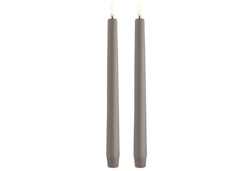 UYUNI Lighting LED-Kerze Stabkerze 2er Set SANDSTONE taupe, Ø2,3x25cm von UYUNI Lighting