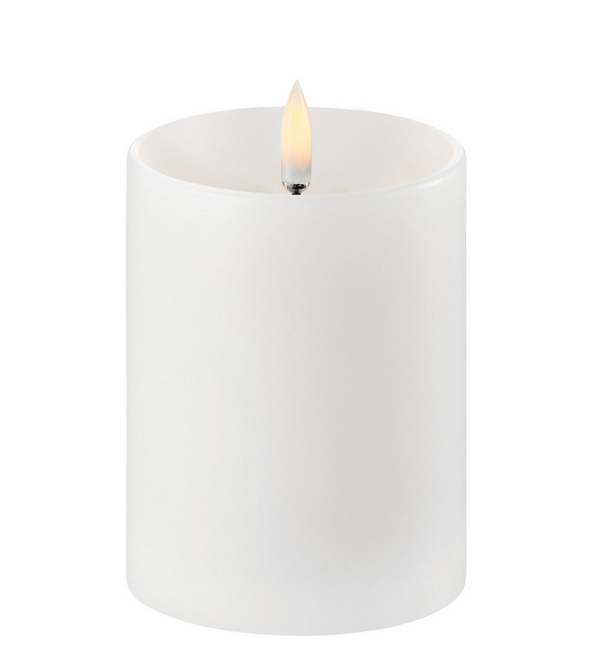 UYUNI Lighting LED-Kerze Stumpenkerze NORDIC WHITE weiß Ø8x10cm von UYUNI Lighting