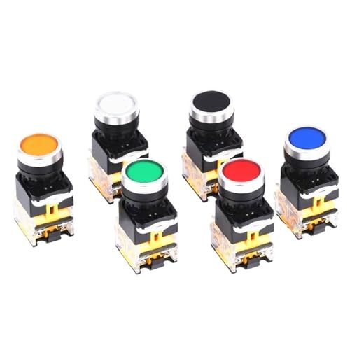 1 STÜCKE Druckschalter LA38-11BN Stromversorgung mit selbsthemmender runder Start-Stopp-Selbstrücksetzpunkt Pressetyp 22 MM(Beige,Self Locking) von UYUUBNK