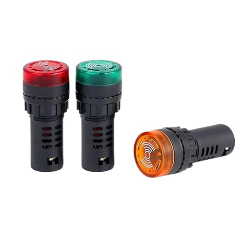 1 stück AD16-22SM 12 V 24 V 110 V 220 V 380 V 22mm Flash-Signal Licht Rote LED aktive Summer Piepton Alarmanzeige Rot Grün Gelb Schwarz(Yellow,220V) von UYUUBNK
