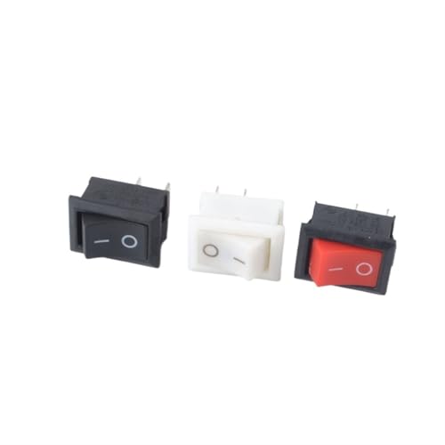 10 Stücke Druckschalter 10x15mm SPST 2Pin 3A 250V KCD11 Snap-in an/Aus Wippschalter 10MM * 15MM Schwarz Rot und Weiß(70R) von UYUUBNK