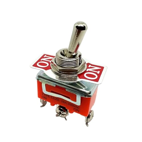 1PC 1121S 12mm Montage Loch 15A 250VAC AUF AUF SPDT 3 Terminal Schraube Pins Selbst-locking Power Rocker Rast Kippschalter von UYUUBNK