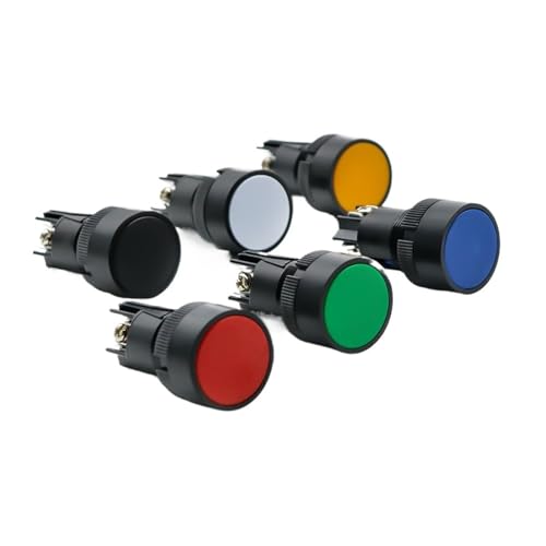 22mm Momentary Selbst-rest Slef-rückkehr Push Button Schalter Rot Grün Blau Gelb Schwarz Weiß NO + NC XB2-EA142 XB2-EA145 XB2-EA155(Black-NO.NC) von UYUUBNK