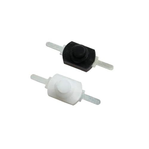 5 stücke 1A 30 V DC 250 V Weiß/Schwarz Rast On Off Mini Taschenlampe Druckschalter(Black) von UYUUBNK