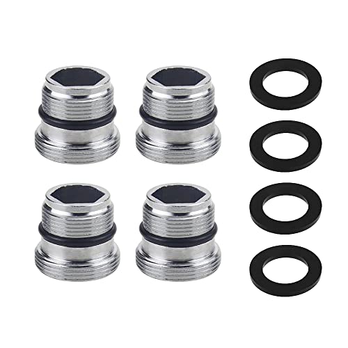 UYUYong 4 Stück Wasserhahn Adapter M18, 5 auf M22 Aussengewinde Gewindeadapter Messing mit Gummidichtung für Wasserfilter Wasserhahn -Silber UYUYong 4 Stück Wasserhahn Adapter M18, 5 auf M22 Aussengewinde Gewindeadapter Messing mit Gummidichtung für Wasserfilter Wasserhahn -Silber von UYUYong