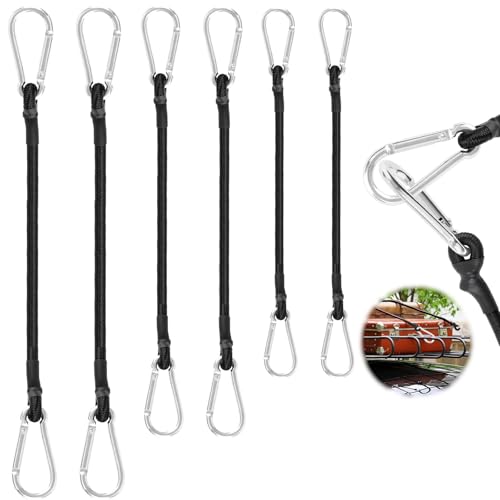 UYUYong 6 Stück Spanngummi mit Karabiner Expander mit Karabinerhaken 60cm 80cm 100cm Gepäckspanner Schwarz Gummispanner Spannseil für Camping Zelt Sonnensegel Fahrradträger Motorrad Auto Kofferraum von UYUYong
