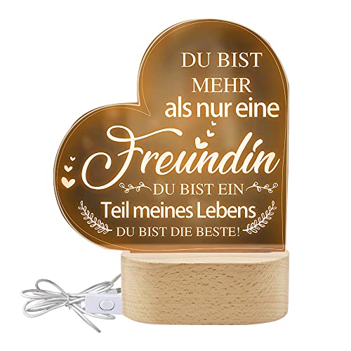 UYUYong Geschenk für Freundin Nachtlicht Led Lampe Acryl Geschenk Beste Freundin Schwester Geschenk Acryl-Nachtlicht für Freundin Ehefrau Schwester Weihnachten Erntedankfest von UYUYong