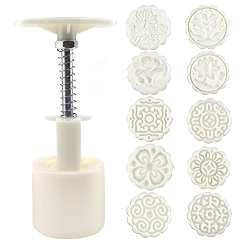 UYUYong Mondkuchen Form 50g Blume 3D Mooncake Form Mould Cookie Stamp Keksstempel Zum 10 Backen Mooncake Presse für Kekse Dessert Backen von UYUYong