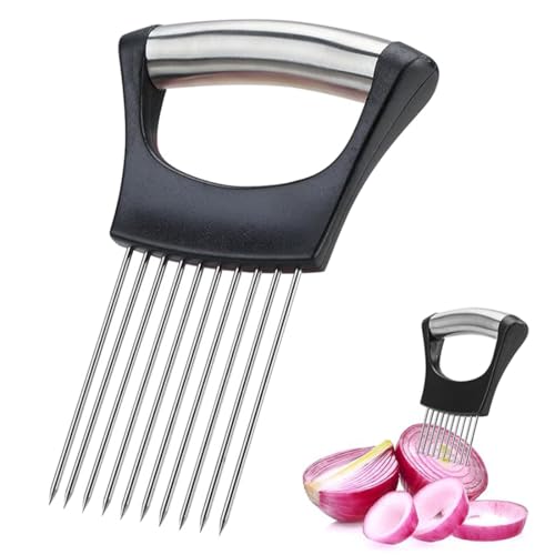UYVPAER 1 Stück Neuer Verbesserter Zwiebelhalter Zum Schneiden, Zwiebelscheibenhalter Aus Edelstahl, Zitronenschneider, Gemüseschneider, Für Fleisch, Zwiebeln, Kartoffeln, Tomaten UYVPAER 1 Stück Neuer Verbesserter Zwiebelhalter Zum Schneiden, Zwiebelscheibenhalter Aus Edelstahl, Zitronenschneider, Gemüseschneider, Für Fleisch, Zwiebeln, Kartoffeln, Tomaten von UYVPAER