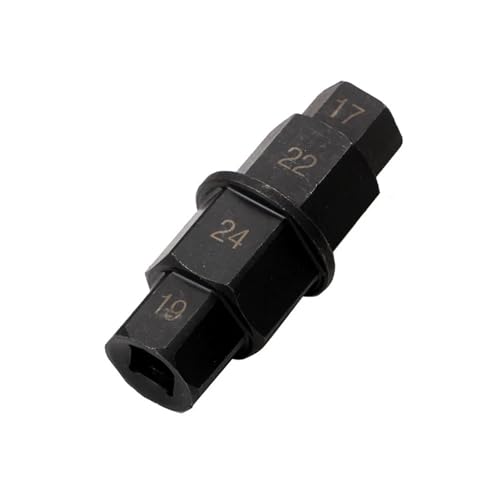 UYeLKm Universal-Sechskant-Achsen-Entfernungsspindelwerkzeug for Motorräder 17 19 22 24 mm 3/8 Zoll Multifunktions-4-in-1-Hülsenreparaturschlüssel(Black) von UYeLKm