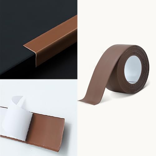 Bodenschwellenübergangsleiste, PVC-selbstklebender Schwellen-Treppenkantenschutz-Streifen 3,2 m Multicolor for Schlafzimmer-Küche(Brown) von UZAMIRLEX