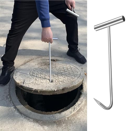 Edelstahl-Schachtabdeckungshaken, Schachthaken aus Edelstahl for Schachtabdeckungen und Gitter in Mehreren Größen(70 cm(27 1/2")) von UZAMIRLEX