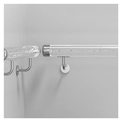 Handlauf aus klarem Acryl, Treppenhandlauf aus Acryl zur Wandmontage, 0,5–6 m Länge, 5 cm Durchmesser, Packung mit 1–4 Abschnitten, Halterungen in Silber oder Gold(Silver Bracket,300cm(10ft)) von UZAMIRLEX