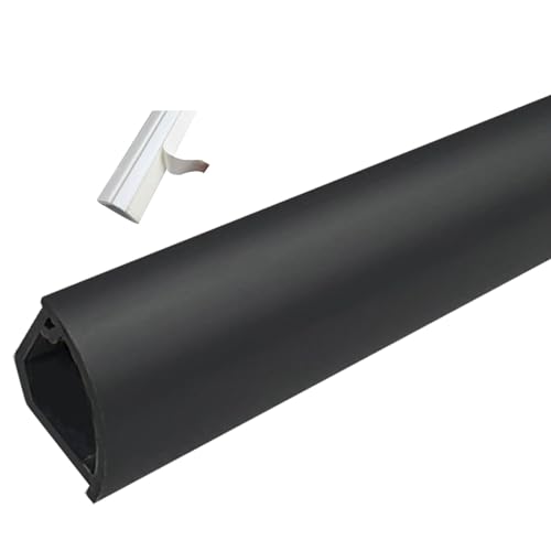 UZAMIRLEX Boden Kabelabdeckung Protector, 1m Boden Wand Kabel Concealer Kabel Abdeckung Draht Protector Hider Multicolor Mehrere Größen(Black,S30-L 17mm(67/100inch)) von UZAMIRLEX