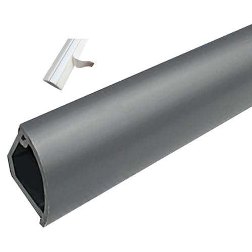 UZAMIRLEX Boden Kabelabdeckung Protector, 1m Boden Wand Kabel Concealer Kabel Abdeckung Draht Protector Hider Multicolor Mehrere Größen(Grey-1,S20-L 12mm(47/100inch)) von UZAMIRLEX