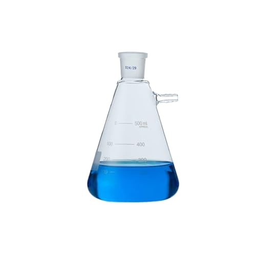 UZAMIRLEX Borosilikat-Messkolben, 1 STÜCKE 50 ml bis 2000 ml Glas Vakuum Schleifen Mund Filtration Saugflasche Labor Filterflasche(2000ml caliber24) von UZAMIRLEX