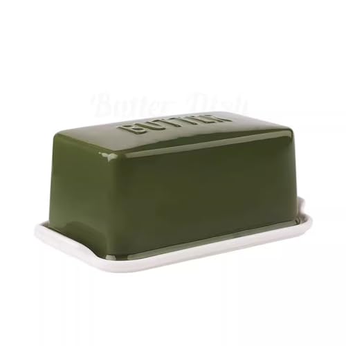 UZAMIRLEX Butterdose mit Deckel, 5 Zoll Multicolor Lagerung Box Käse Tablett Frisch-Halten(Green) von UZAMIRLEX
