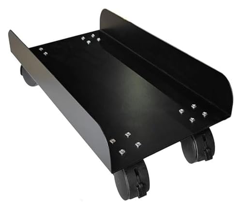 UZAMIRLEX CPU-Ständer für PC-Computergehäuse, Desktop Mainfr CPU-Ständer mit 4 Muteer-Rädern, Gehäuseständerwagen for Computer-Host-Desktop-Computerturm, mobiler Wagenhalter(Black) von UZAMIRLEX