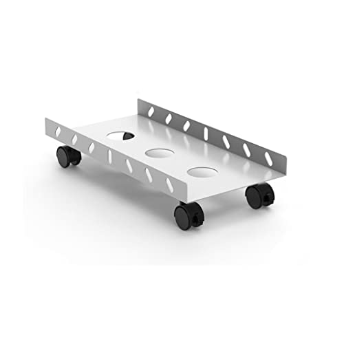 UZAMIRLEX CPU-Ständer für PC-Computergehäuse, Desktop Mainfr Wagenhalter CPU-Ständer mit 4 Muteer-Rädern Kofferständerwagen for Computer-Host(White,B) von UZAMIRLEX