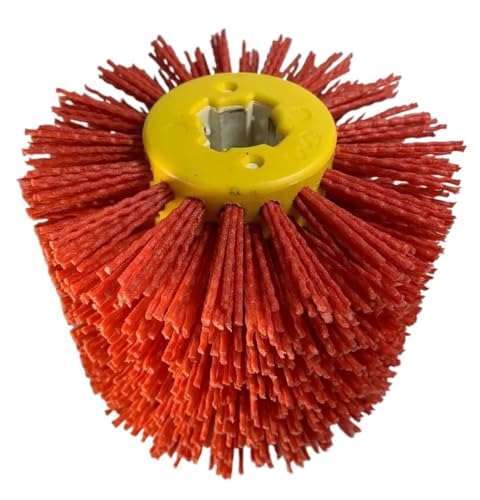 UZAMIRLEX Draht-Rad-Bürste Bohrmaschine, Schleif-Nylon-Trommelbürste, Zeichen- und Polierrad, Körnung 60, 120 x 100 x 19 mm, for Polieren von Holz von UZAMIRLEX