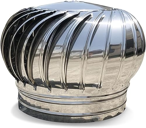 UZAMIRLEX Drehbare Kaminabdeckung, 304 Edelstahl Rotierenden Schornstein Haube Kappe Dach Turbine Ventilator Mehrere Größen(200mm(7.8inch)) von UZAMIRLEX