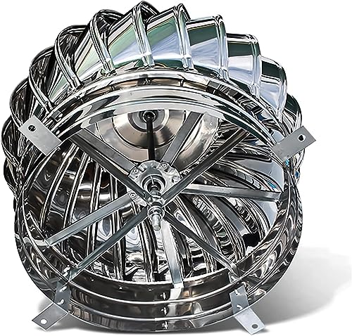 UZAMIRLEX Drehbare Kaminabdeckung, 304 Edelstahl Rotierenden Schornstein Haube Kappe Turbine Ventilator Mehrere Größen(300mm/11.8in) von UZAMIRLEX