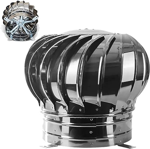 UZAMIRLEX Drehbare Kaminabdeckung, 304 Edelstahl rotierende Kaminhaube Turbine Ventilator mehrere Größen(30cm/11.8inch) von UZAMIRLEX