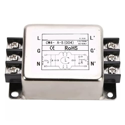 UZAMIRLEX EMI-Filter, Netzfilter, AC Einphasig 220V Klemmenblock EMI Power Filter Mehrere Modelle(CW4-20A-S 004 terminal) von UZAMIRLEX