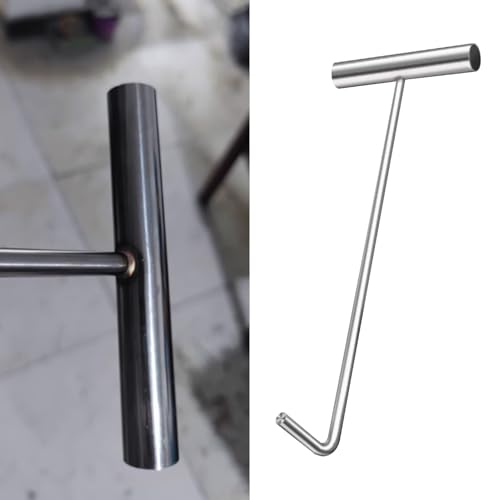 UZAMIRLEX Edelstahl-Schachtabdeckungshaken, Edelstahl-Schachthebehaken mit T-Griff 50-90 cm(60 cm(23 5/8")) von UZAMIRLEX