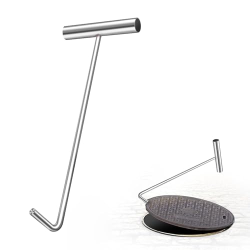 UZAMIRLEX Edelstahl-Schachtabdeckungshaken, Hakenwerkzeug for Heben von Kanaldeckeln, mehrere Größen(50 cm(19 3/4")) von UZAMIRLEX