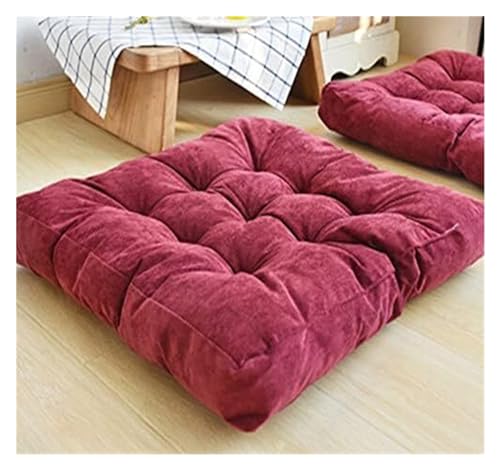 UZAMIRLEX Esszimmerstuhlkissen, Sitzkissen for Esszimmerstuhl 55 x 55 cm 10 cm dick Mehrfarbig(Dark Red) von UZAMIRLEX