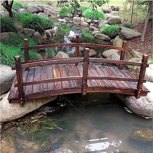 UZAMIRLEX Gartenbrücke aus Holz, Gartenbrücke Holzbogen 2 Handläufe Teich Bach Landschaftsbau Fußgängerbrücke 55x23,6x18 Zoll UZAMIRLEX Gartenbrücke aus Holz, Gartenbrücke Holzbogen 2 Handläufe Teich Bach Landschaftsbau Fußgängerbrücke 55x23,6x18 Zoll von UZAMIRLEX