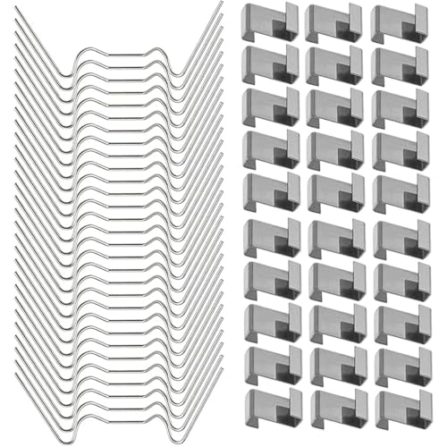 UZAMIRLEX Gewächshausklammern für Glas, 100 Stück Gewächshausklammern aus Edelstahl W und Z for Glasscheiben, mehrere Größen von UZAMIRLEX
