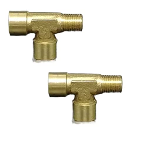 UZAMIRLEX Gummihammer, Messing-T-Rohrverschraubung BSPP, mehrere Größen, 2er-Pack(F F M,1/8Inch) von UZAMIRLEX